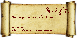 Malagurszki Ákos névjegykártya